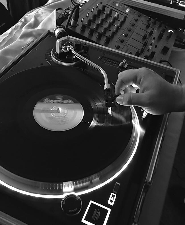 turntable with vinyl records